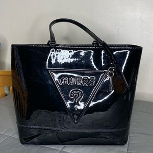 Black Patent Leather Guess Handbag